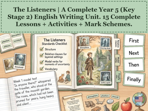 The Listeners | Year 5 English Unit | 15 Complete Lessons + Resources + Mark Scheme