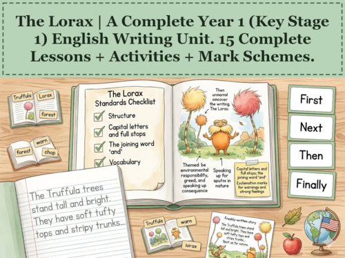 The Lorax | Year 1 English Unit | 15 Complete Lessons + Resources + Mark Scheme