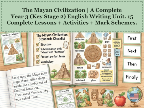 The Mayan Civilization | Year 3 English Unit | 15 Complete Lessons + Resources + Mark Scheme