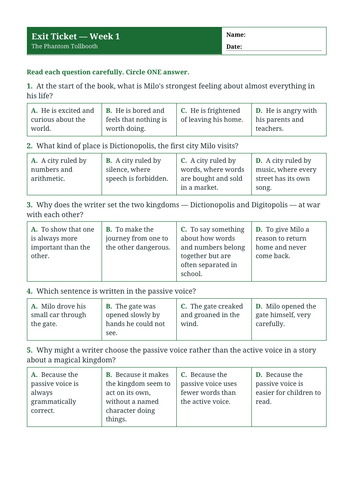 The Phantom Tollbooth | Year 6 English Unit | 15 Complete Lessons ...