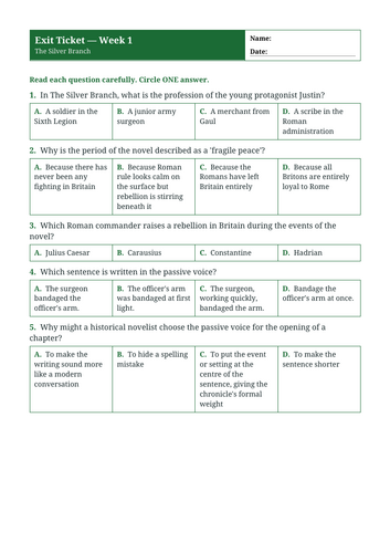 The Silver Branch | Year 6 English Unit | 15 Complete Lessons ...