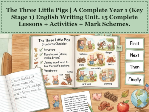 The Three Little Pigs | Year 1 English Unit | 15 Complete Lessons + Resources + Mark Scheme