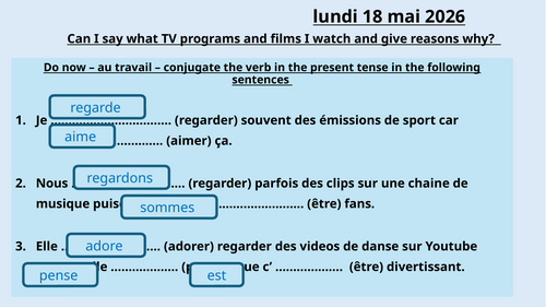 Qu'est-ce que tu regardes? Edexcel GCSE French 2024, Module 1, unit 3