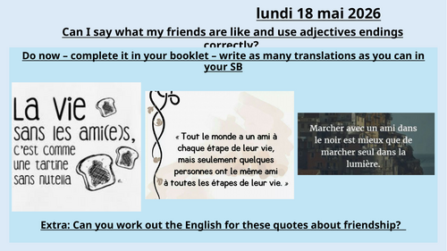 L'amitié est la clé du bonheur - Edexcel French GCSE, Module 2, unit 3