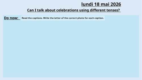 Famille, amour, gateau - Edexcel French GCSE - module 2, Unit 5