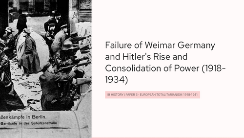 IB History Paper 3: European Totalitarianism | Hitler's Rise and Weimar Collapse