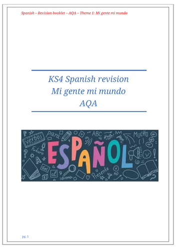 AQA Spanish GCSE Revision booklet