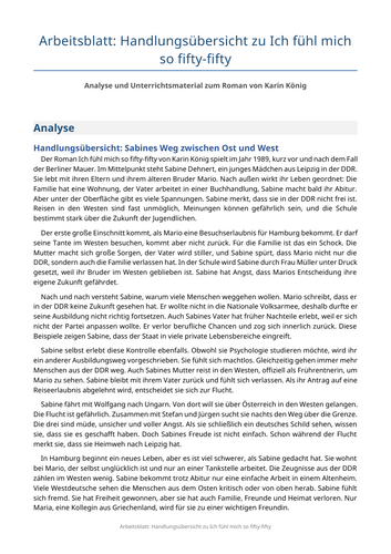 Ich fühl mich so fifty-fifty – Karin König – Plot Overview