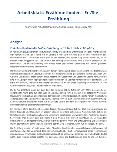 Ich fühl mich so fifty-fifty – Karin König – Narrative Methods