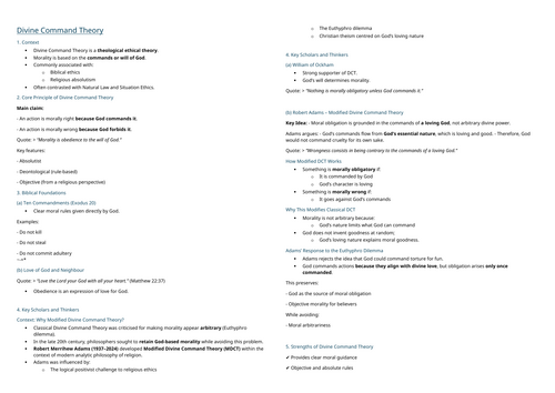 A level Ethics Divine Command Theory Revision