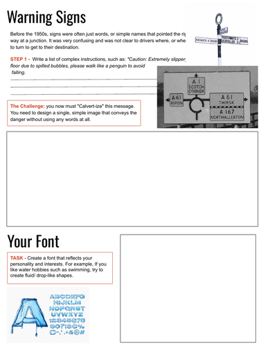 D&T Cover Lesson Booklet: Typography