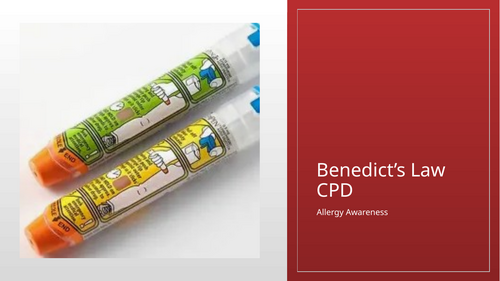 Benedit's Law CPD - Allergy/ Anaphylaxis Training