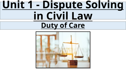 Pearson Applied Law Unit 1 Part D - Law of Negligence