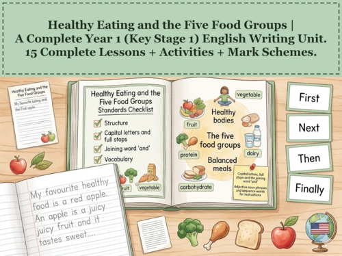 Healthy Eating and the Five Food Groups | Year 1 English Unit | 15 ...