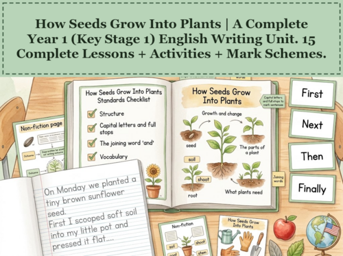 How Seeds Grow Into Plants | Year 1 English Unit | 15 Complete Lessons + Resources + Mark Scheme