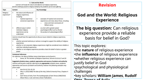 A-Level Religious Experience Revision