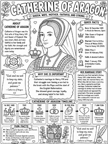 Catherine of Aragon coloring poster