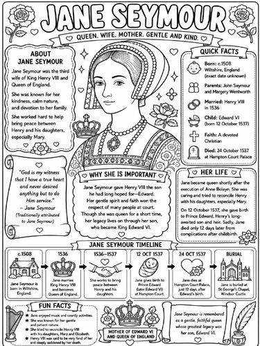Jane Seymour coloring poster