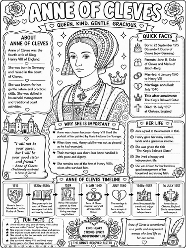 Anne of Cleves coloring poster