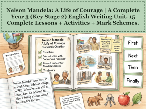 Nelson Mandela: A Life of Courage | Year 3 English Unit | 15 Complete Lessons + Resources