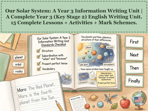 Our Solar System: A Year 3 Information Writing Unit | Year 3 English Unit | 15 Complete Lessons