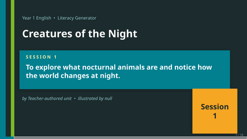 Creatures of the Night | Year 1 English Unit | 15 Complete Lessons + Resources + Mark Scheme