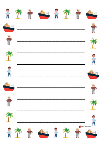 Grandad's Island Themed Writing Borders