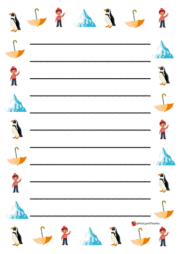 Lost and Found Themed Writing Borders