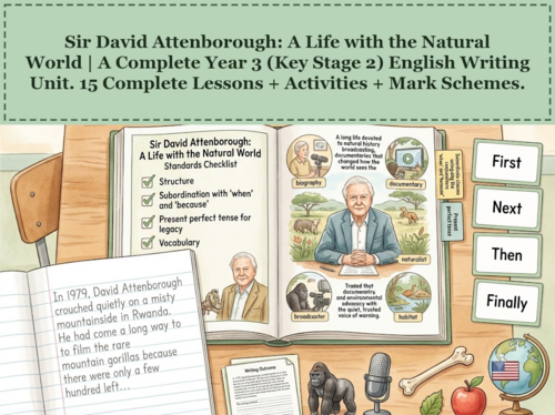 Sir David Attenborough: A Life with the Natural World | Year 3 English Unit | 15 Complete Lessons