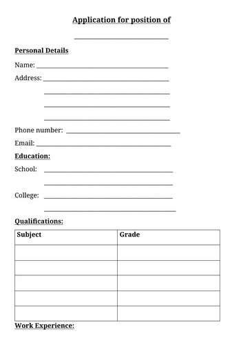 How to complete an application form