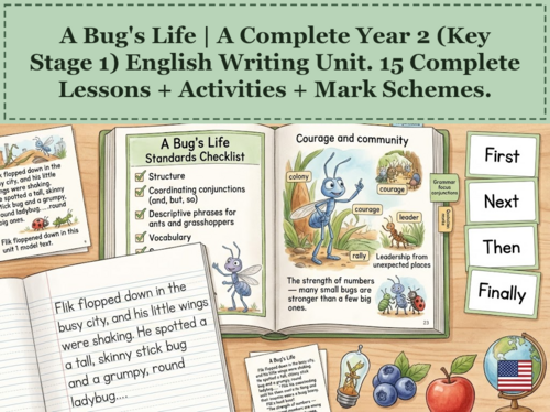 A Bug's Life | Year 2 English Unit | 15 Complete Lessons + Resources + Mark Scheme
