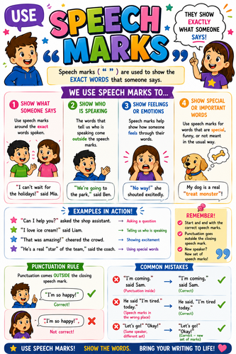 Use Speech Marks Classroom Display Poster | Literacy & SPaG Visual Aid ...
