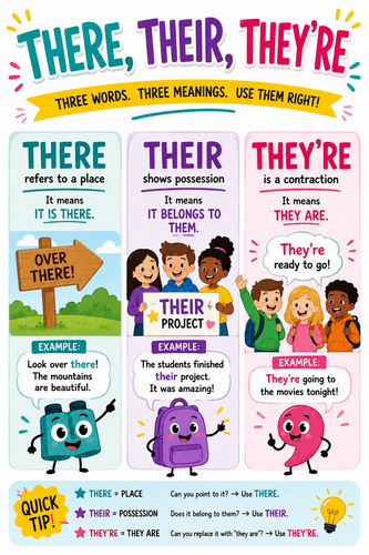 There, Their, They’re Classroom Display Poster | Literacy & SPaG Visual ...