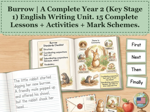 Burrow | Year 2 English Unit | 15 Complete Lessons + Resources + Mark Scheme