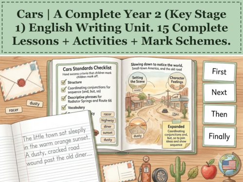 Cars | Year 2 English Unit | 15 Complete Lessons + Resources + Mark Scheme