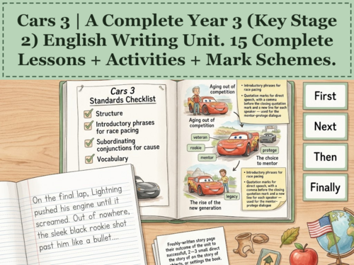 Cars | Year 2 English Unit | 15 Complete Lessons + Resources + Mark Scheme