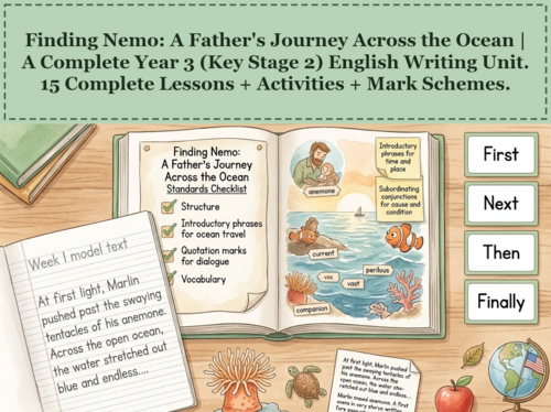 Finding Nemo: A Father's Journey Across the Ocean | Year 3 English Unit | 15 Complete Lessons