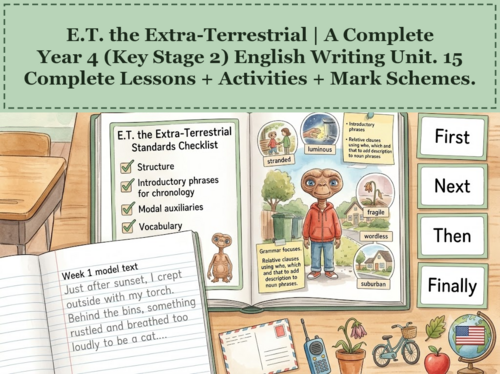 E.T. the Extra-Terrestrial | Year 4 English Unit | 15 Complete Lessons + Resources + Mark Scheme