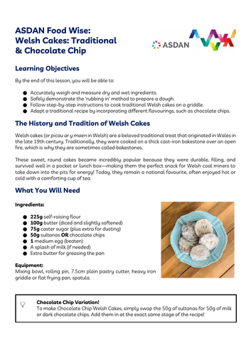 ASDAN Food Wise - History and Recipe of Welsh Cakes