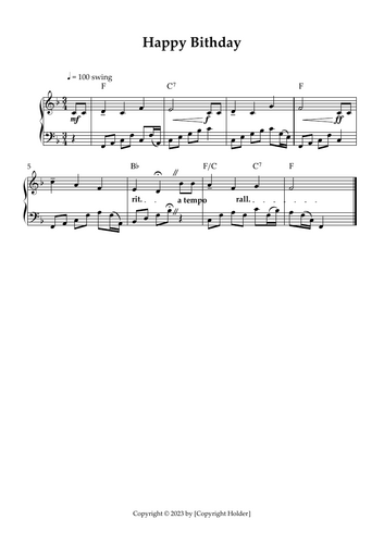 Happy Birthday in F major