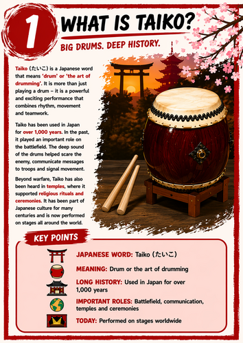 Four Corners Taiko Drumming Activity