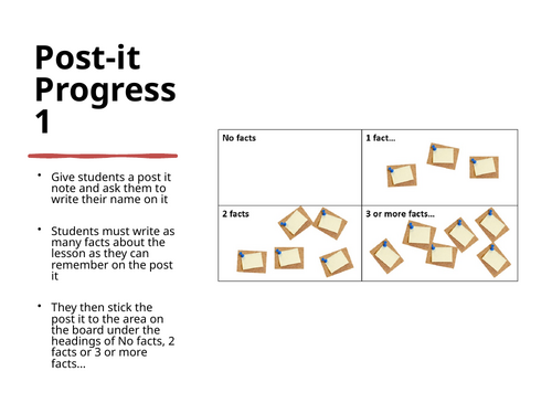 Post it Progress Music Activity