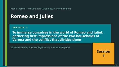 Romeo and Juliet | Year 6 English Unit | 15 Complete Lessons + Resources + Mark Scheme