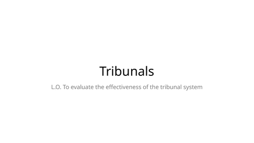 A-Level Law: Tribunals Full Lesson - Eduqas English Legal Systems