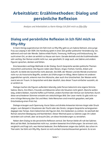 Ich fühl mich so fifty-fifty – Karin König – Narrative Methods