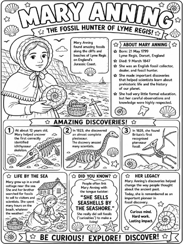 Mary Anning coloring poster