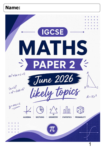 IGCSE Maths Paper 2H HIGHER 2026 Revision pack