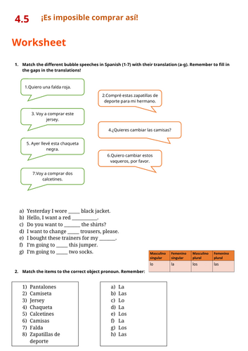 Claro 2 - 4.5 Es imposible comprar así (PowePoint and Worksheet)