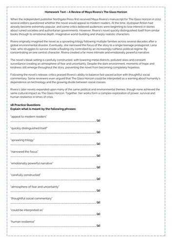 Cambridge IGCSE English Language (0500) Paper 1: Question 1 a-b ...