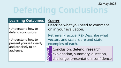 OCR AAQ in Applied Science- Investigating Science: Defending Conclusions